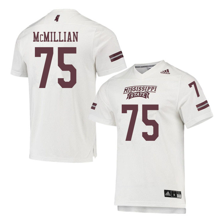 Men #75 Calvin McMillian Mississippi State Bulldogs College Football Jerseys Sale-White - Click Image to Close